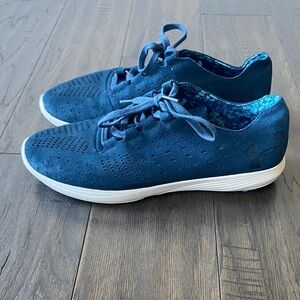 Under Armour Suede Sneaker Womens Sz 10 Teal Lace Up